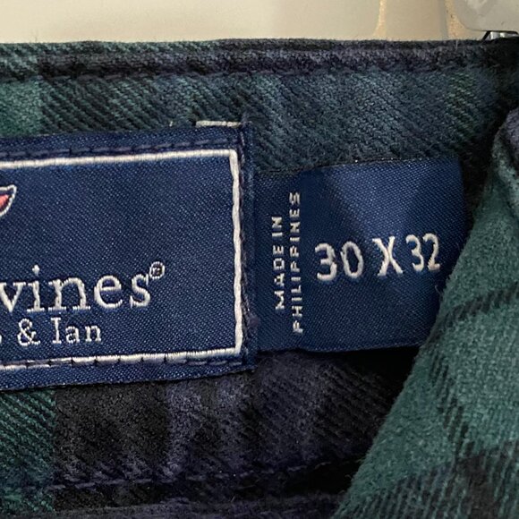 Vineyard Vines Breaker Pants Chinos Tartan Plaid Green Blue Mens - Picture 10 of 10